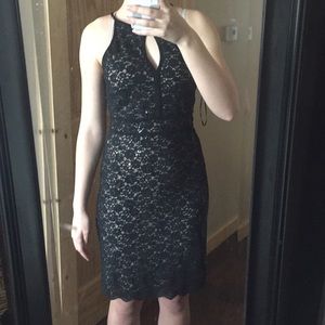 Sparkly black dress with lace